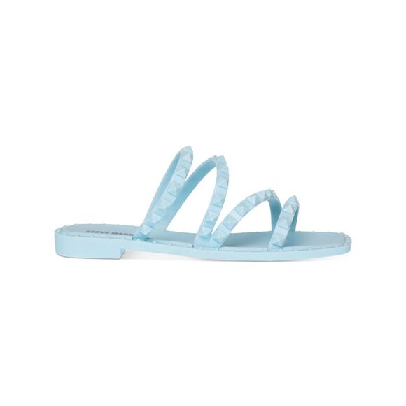 NWT STEVE MADDEN Womens Blue Skyler-j Toe Block Heel Slip On Slide Sandals 7 M - Picture 3 of 5